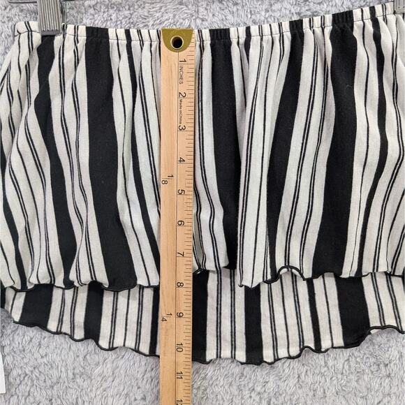 American Eagle White And Black Striped Women's Small Flowy Cropped Tube Top NWT - Picture 10 of 10